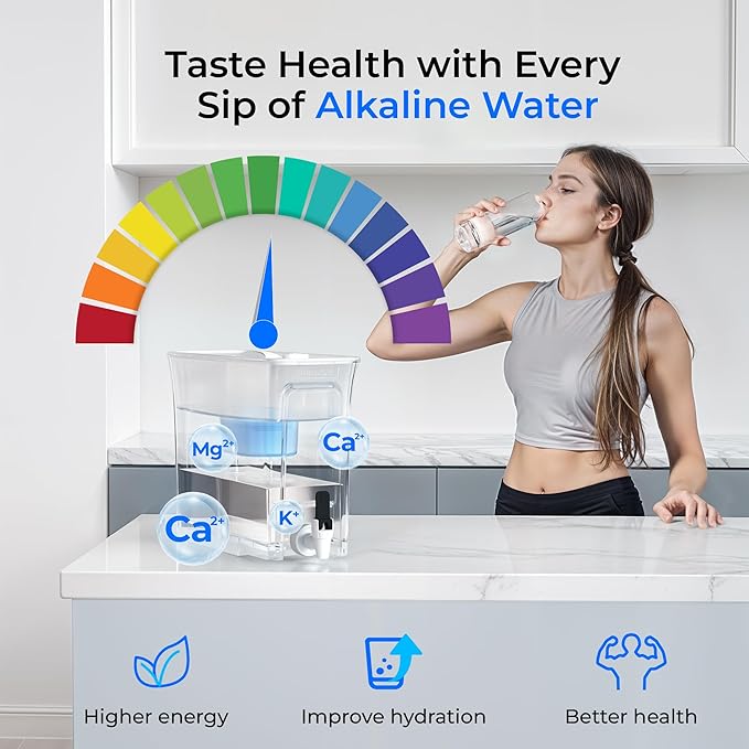 Waterdrop Slim Alkaline Water Filter Dispenser, Large Capacity, 100-Gallon