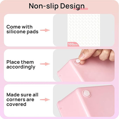 Vtopmart 25 PCS Plastic Drawer Organizers Set, 4-Size Versatile Bathroom and Vanity Drawer Organizer Trays, Storage Bins for Makeup, Bedroom, Kitchen Gadgets Utensils and Office
