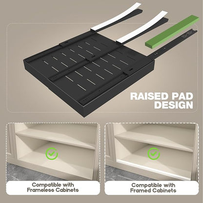 Seinloes 4 Pack Pull Out Cabinet Organizer 21" Deep, Full Extension 3 Slide