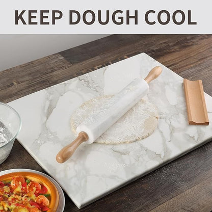 Koville Marble Rolling Pin, Non-Stick African Stone Polished Dough Roller