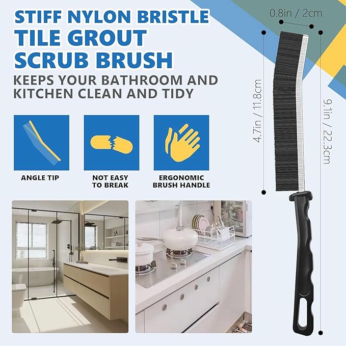 Crevice Cleaning Brush Set – Hard Bristle Gap Cleaning Tool