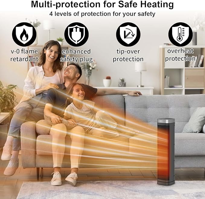 Portable Space Heater, 1500W Ceramic Heating Fan