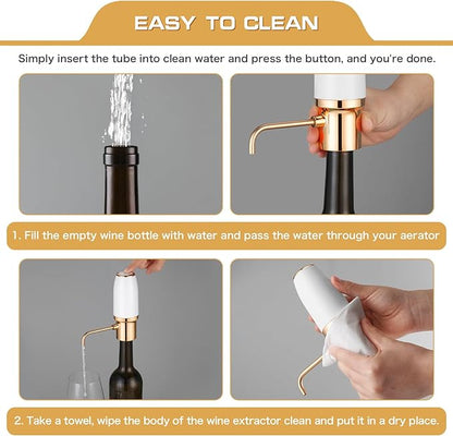 Electric Wine Aerator Pourer with Stopper, Automatic Wine Bottle Dispenser Machine with USB Rechargeable and Multi-Smart Wine Decanter, Best Wine Gifts for Wine Lovers