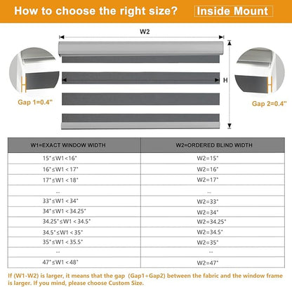 Persilux Cordless Zebra Blinds for Windows (70" W X 47" H, Grey) Free-Stop Windows Shades Dual Layer Light Control for Day and Night, Light Filtering Sheer Shades for Home, Easy to Install