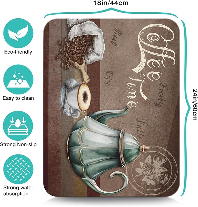 Coffee Mat 24inx18in, Coffee Bar Mat