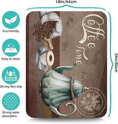 Coffee Mat 24inx18in, Coffee Bar Mat