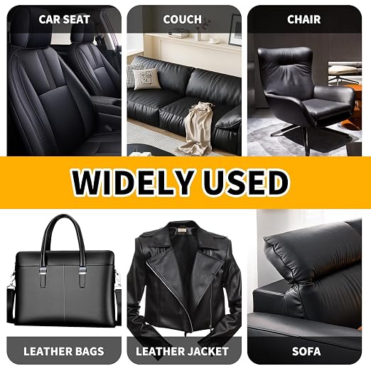 JuCheng Leather Repair Kit -Leather Repair Patch Self-Adhesive Waterproof Patch & Glue for Furniture, Car Seats, Sofa, Couch, Vinyl - Instant Fix for Tears & Scratches (Brown, 17X79 inch)