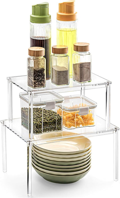 Bobomoment Acrylic Cabinet Organizer, Spice Rack Organizer