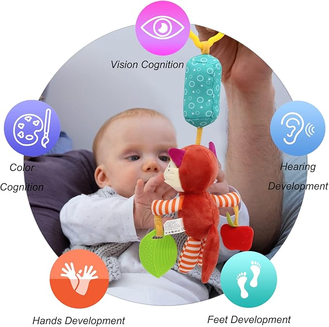 BLOOBLOOMAX Sock rattles for Babies 0-24 Months Baby Animal Foot Finder Educational Toys