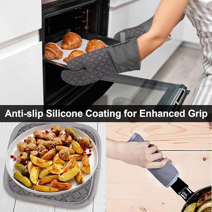 Oven Mitts and Pot Holders 8pcs Set, Cotton Oven Glove