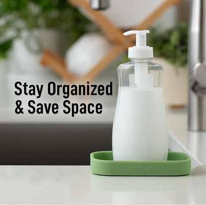 Zulay Kitchen Small Silicone Sponge Holder – Space-Saving Sink Organizer Tray