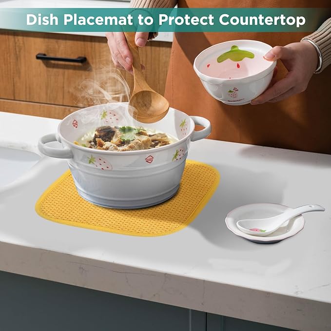 GeeRic Microfiber Dish Drying Mat, Super Absorbent Kitchen Dish Drying Pad