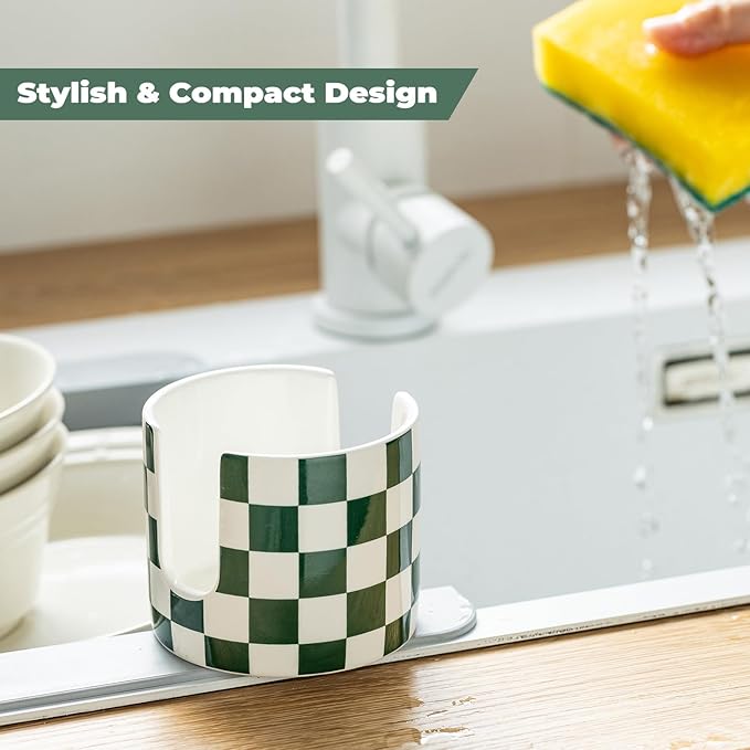 Zoeeker Ceramic Kitchen Sponge Holder, Dish Sponge Holder Suitable
