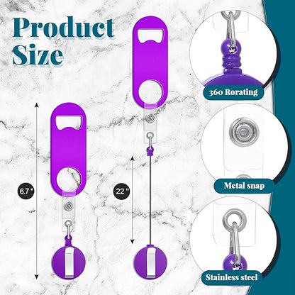 Honoson 8 Pieces Retractable Flat Bottle Opener Bartender Beer Opener