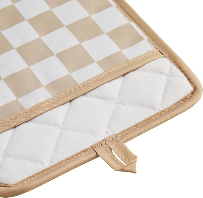 Ohocut Beige Checkered Pot Holder, Checkerboard Potholders
