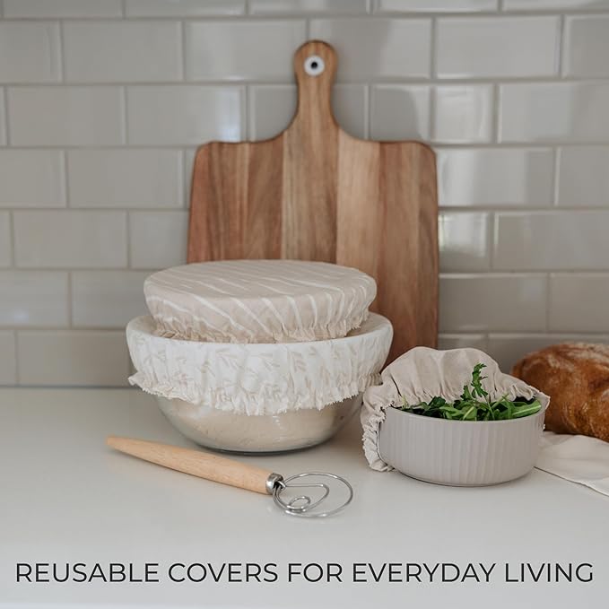 Beautiful Linen Cotton Blend Bowl Covers