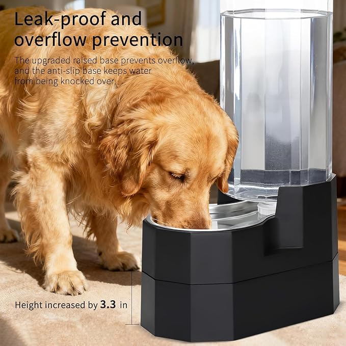 Sfozstra Elevated Dog Water Dispenser: 9L Gravity Auto Refill -Senior &