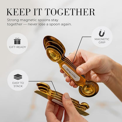 White and Gold Measuring Spoons