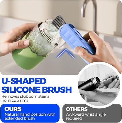 6 Pack Holikme 4 in 1 Cup Lid Cleaning Brush Set