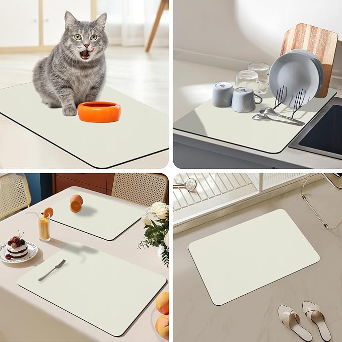 Bloss Coffee Mat / Drying Mat Off White, Absorbent / Hides Stains / Rubber
