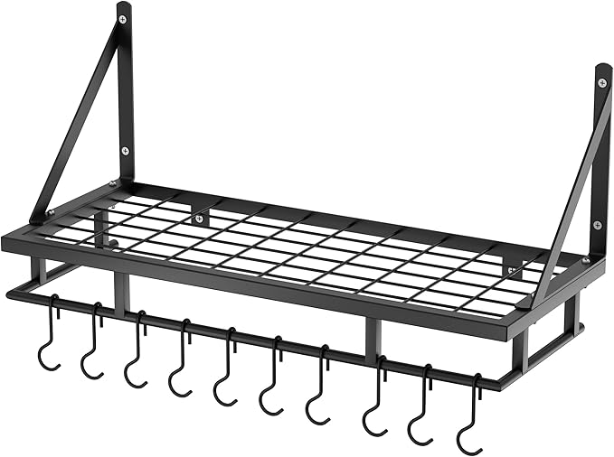 KES 24 Inch Kitchen Pot Pan Rack Wall Mounted Hanging Storage Organizer Wall