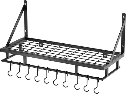KES 24 Inch Kitchen Pot Pan Rack Wall Mounted Hanging Storage Organizer Wall
