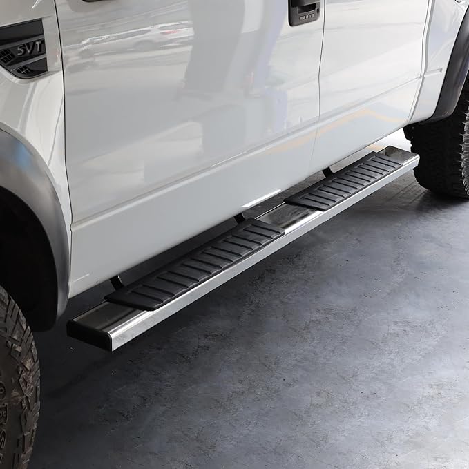 COMNOVA 6 Inches Double Cab Running Boards for 2019-2026 Chevy Silverado/GMC Sierra 1500 Double Cab, 2020-2026 Silverado/Sierra 2500HD 3500HD, Stainless Steel Silverado Running Boards.