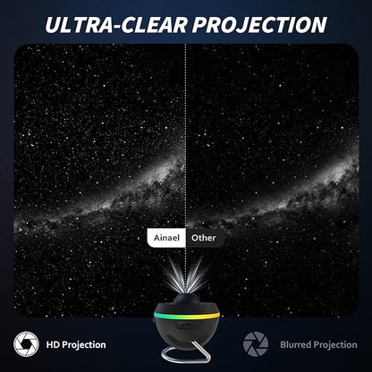 Galaxy Projector, Star Projector Home Planetarium Space Ceiling Starry Sky Night Light with Light Strip, Meteor and Galaxy Projector & 2 Filme Set for Kid Adult Gift
