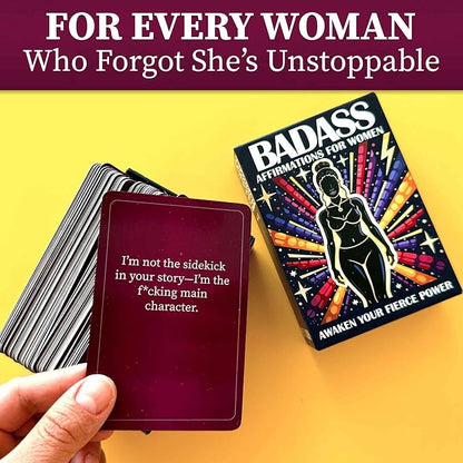 QUOKKA Badass Affirmation Cards for Women – 95 Fierce Daily Motivational Messages to Awaken Power, Boost Confidence, and Uplift Mindset – Self Care and Mental Strength Gift for Her