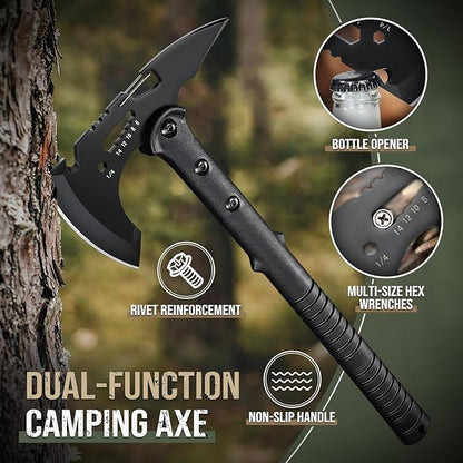 Freelander Tactical Axe 2 Pack, Sharp Tomahawk with Sheath, Portable Tomahawk with Clip and Bottle Opener, Durable Survival Hatchet for Emergency, Hiking and Camping