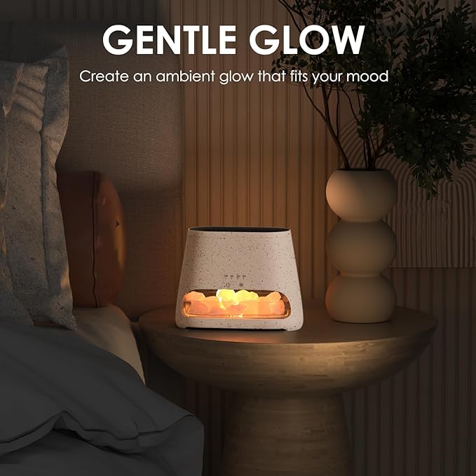 SALKING 2-in-1 Himalayan Salt Lamp & Ultrasonic Essential Oil Diffuser