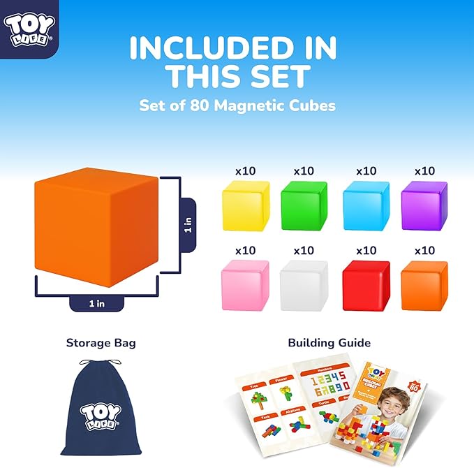 80PCS Magnetic Blocks, Magnetic Building Blocks