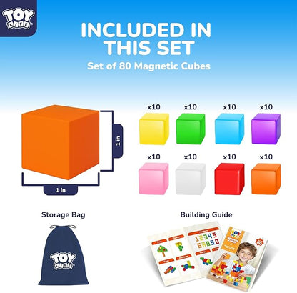 80PCS Magnetic Blocks, Magnetic Building Blocks