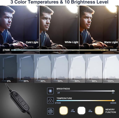 Lighting for Video Calls, 30 Light Modes Video Conference Light, Desk Ring Light