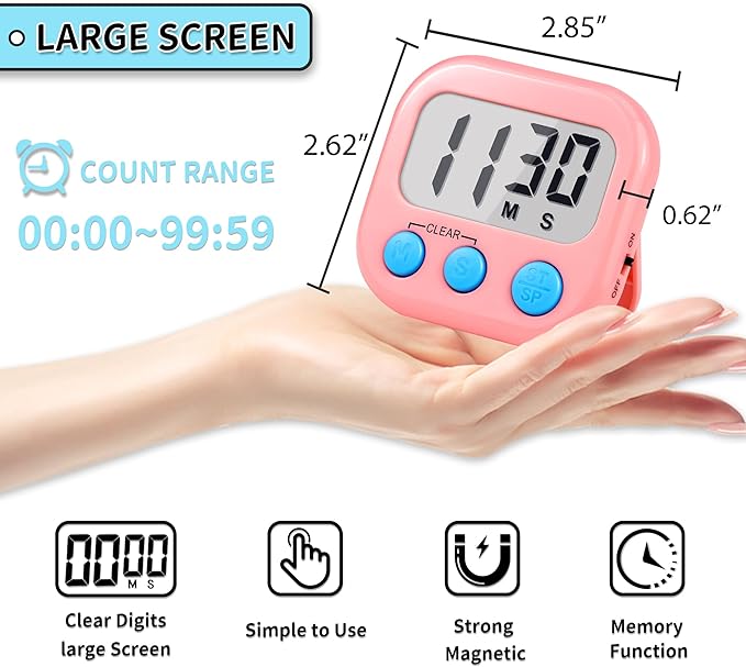 Timer for Kids Teachers Supplies Digital Kitchen Timers for Cooking Large