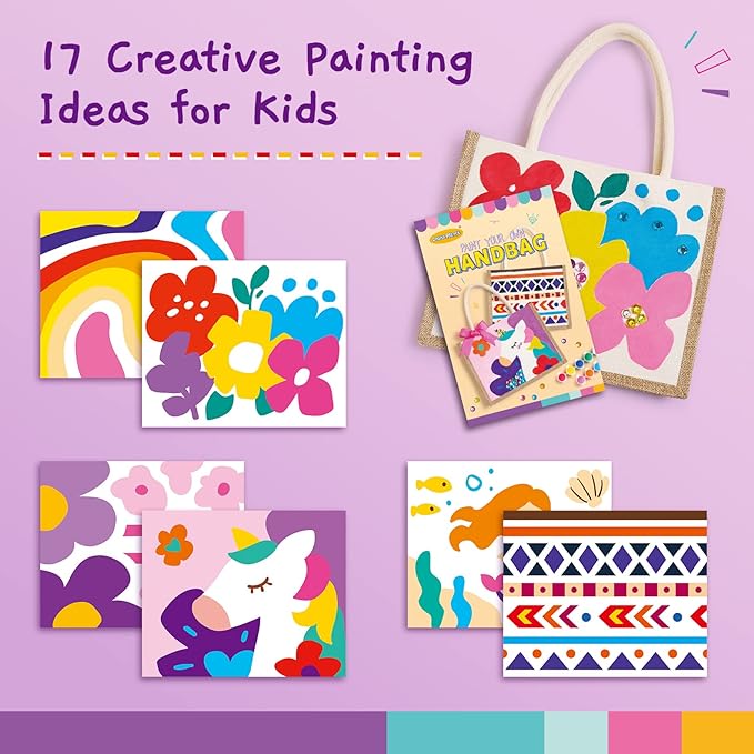 Drama Planet Painting Kit, Paint Your Own Handbag, Arts and Crafts for Girls, Art Activities & DIY Personalized Handbag, Great Gifts for Girls Ages 6 and Up