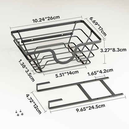 TIDIIABODE Pot Lid Organizer, Adjustable Kitchen Pot Lid Holder Inside Cabinet