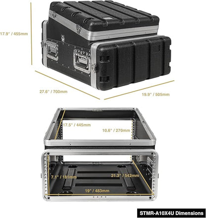 Sound Town Lightweight and Compact 4U ATA ABS Rack Case,