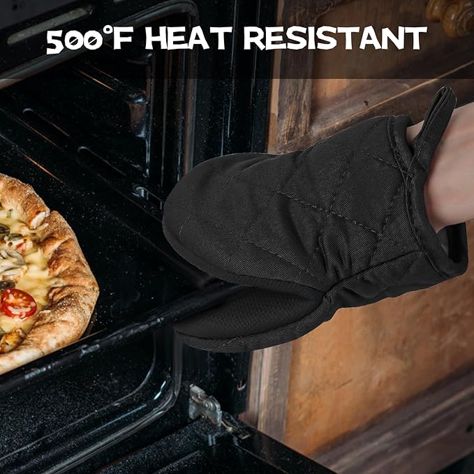 Oven Mitts and Pot Holders Set, Heat Resistant Silicone Kitchen Mini Oven