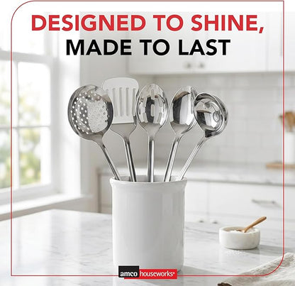 Amco 5 Piece Stainless Steel Cooking Utensil Set