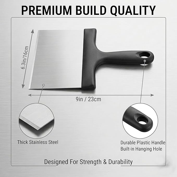 Grill Scraper, Stainless Steel Food Scraper