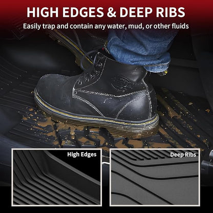 LASFIT Premium Extra Thick Floor Mats Fit for Tesla Model S & Model S Plaid 2026 2025 2024 2023 2022 2021, Custom Fit TPE All Weather Floor Liners 1st & 2nd Front Rear Row Car Mats, Black