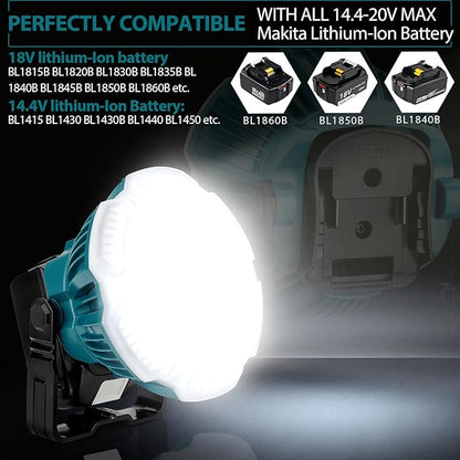2400LM LED Camping Lantern for Makita 18V LXT Lithium Battery, 24W LED Work Light for Car Repairing , Camping, Emergency and Hurricane, Hiking, Fishing