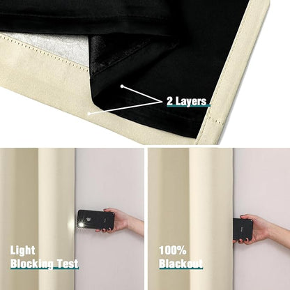 ChrisDowa 100% Blackout Curtains 78 inch Long