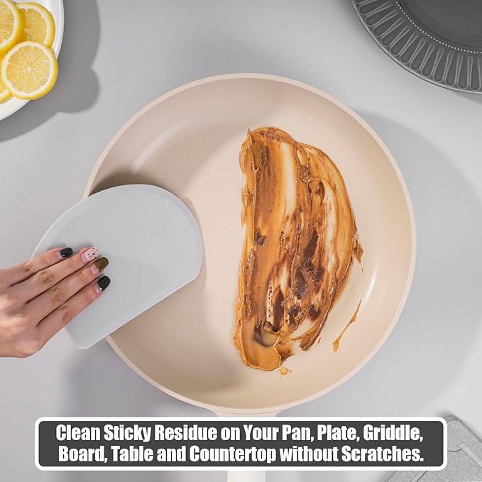 Sapid Flexible Curved Edge Silicone Bowl Scraper, Food Grade Dough Scraper