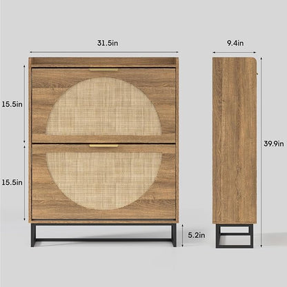 Maupvit Rattan Shoe Storage Cabinet