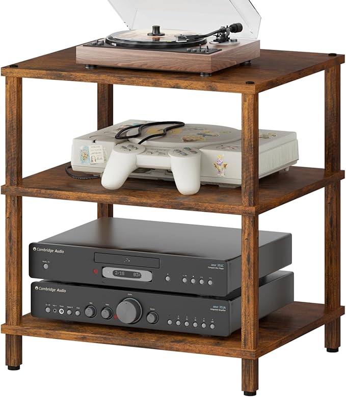 3-Tier AV Media Player Stand, Modern Stereo Cabine, Game Console Shelf
