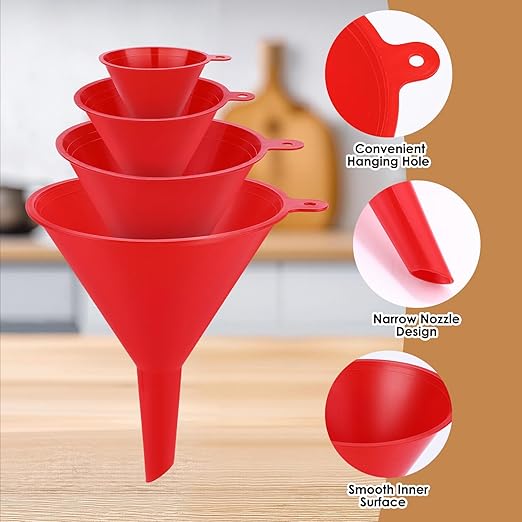 4 PCS Plastic Kitchen Funnel Set