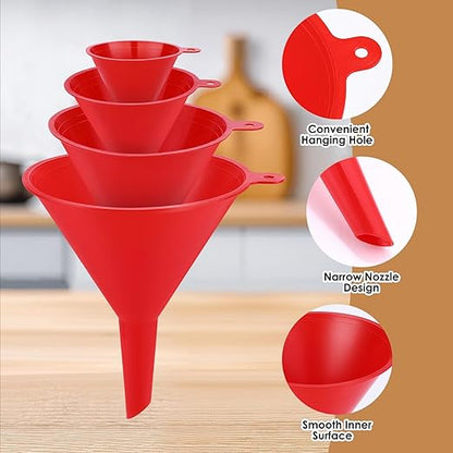 4 PCS Plastic Kitchen Funnel Set
