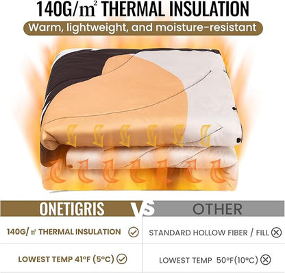 ONETIGRIS Camping Blanket,Wearable Outdoor Quilt with Recycled Thermal Insulation, Convertible to Sleeping Bag, Lightweight & Portable Travel Blanket for Camping &Hiking